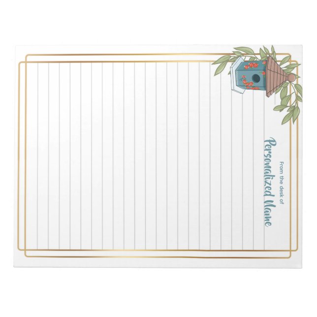 Bloco De Notas Bliss Birdhouse Lined Notepad (Frente)