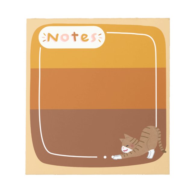 Bloco De Notas Bloc de notas diseño marrón con gatito (Frente)
