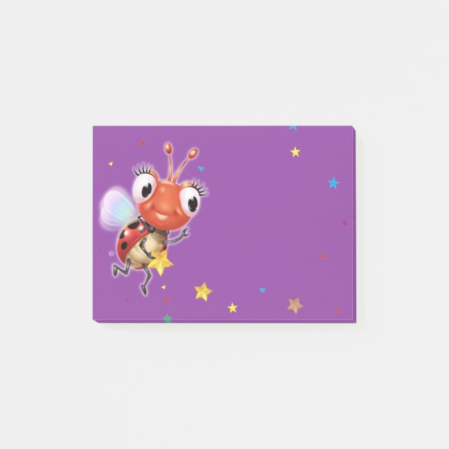 Bloco De Notas Bloco de anotação Poste roxo Lil Ladybug (Frente)