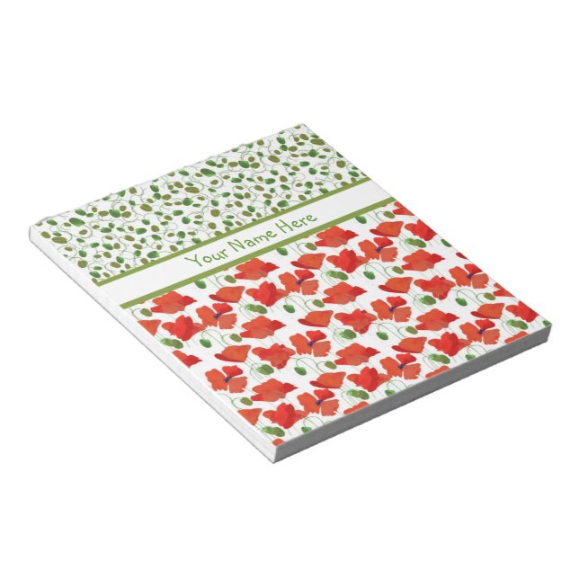 Bloco De Notas Bloco de Escarlate e Buds Notepad ou Jotter (Inclinado)