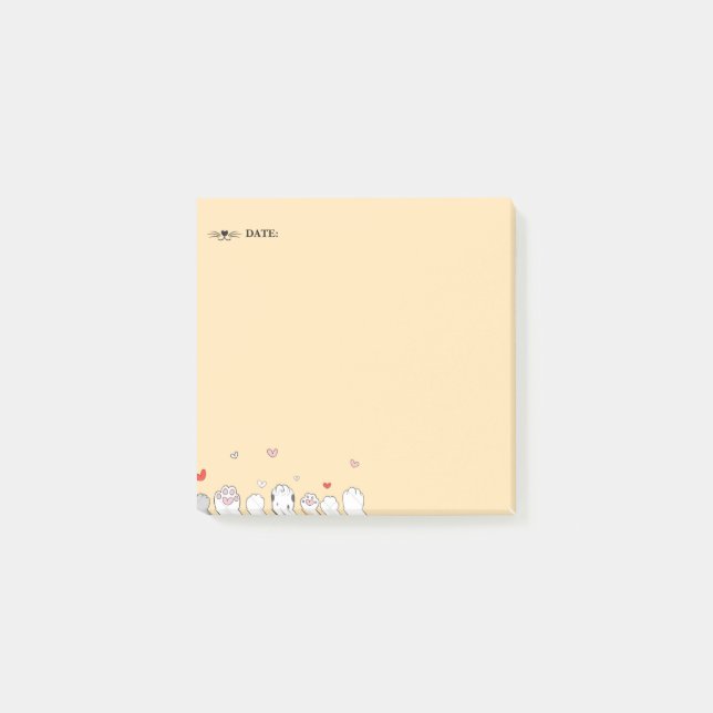 Bloco De Notas "Bloco de notas Whiskers & Paws (Frente)