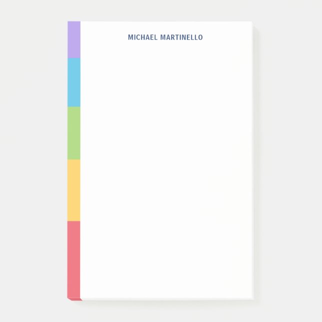 Bloco De Notas Blocos de cores do Office 5 Personalizados (Frente)