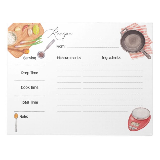 Bloco De Notas Blocos de cozinhar (Frente)