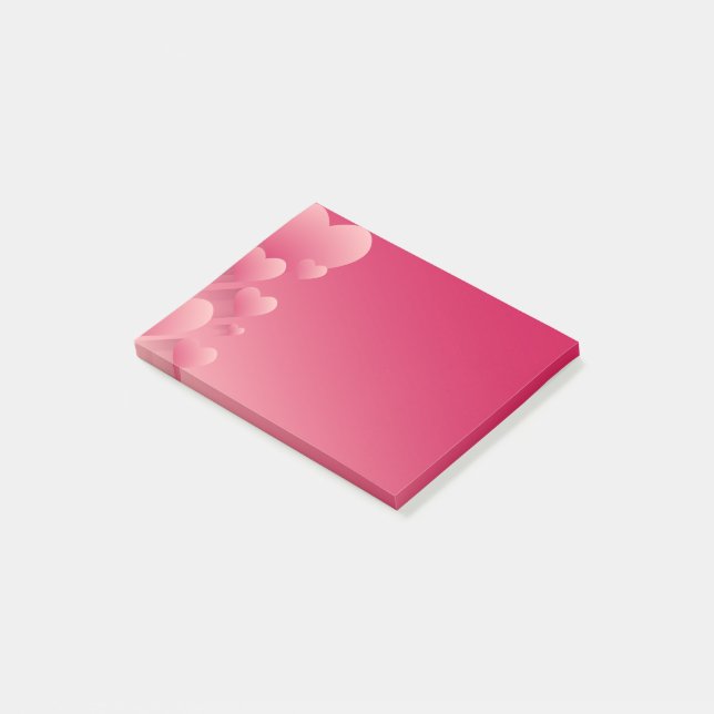 Bloco De Notas Blocos de notas adesivas Pink Hearts (Inclinado)