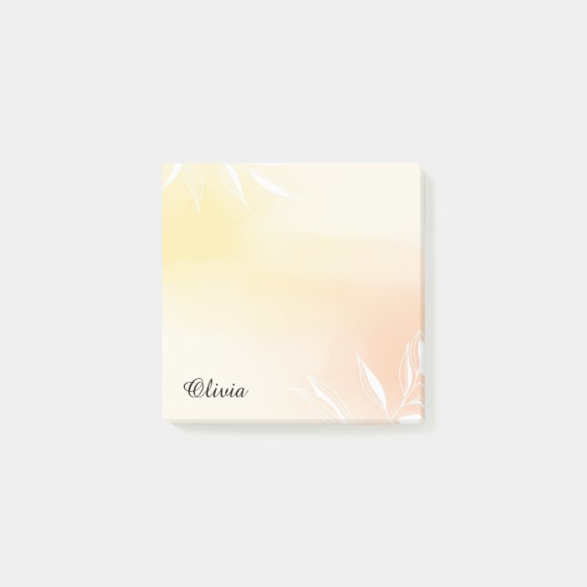 Bloco De Notas Blocos de Notas Adesivos com Gradiente de Aquarela (Frente)