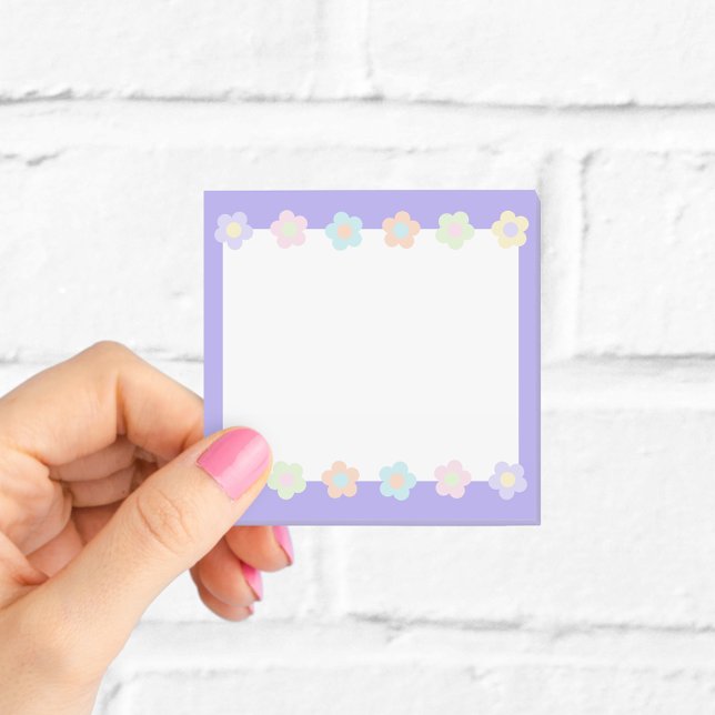 Bloco De Notas Blocos de Notas Adesivos de Flor de Pastel Roxa (Criador carregado)