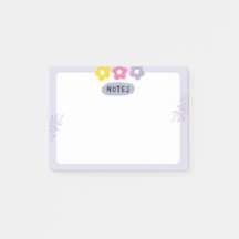Blocos de notas adesivos de flor roxa