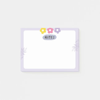 Bloco De Notas Blocos de notas adesivos de flor roxa