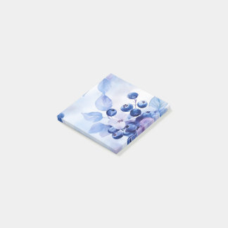 Bloco De Notas Blocos de Notas Adesivos de Mirtilo em Aquarela Fo