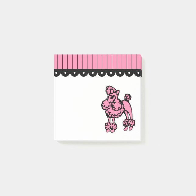 Bloco De Notas Blocos de Notas Adesivos Poodle Rosa (Frente)