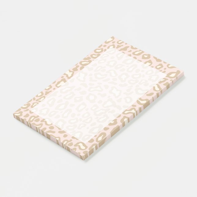 Bloco De Notas Blocos de Notas Adesivos Presente Leopardo Rosa (Inclinado)