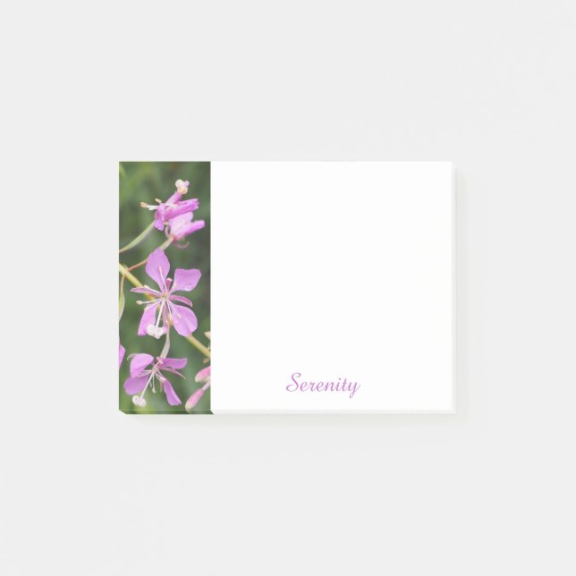 Bloco De Notas Blocos de Notas Adesivos Serenidade Floral Roxa (Frente)