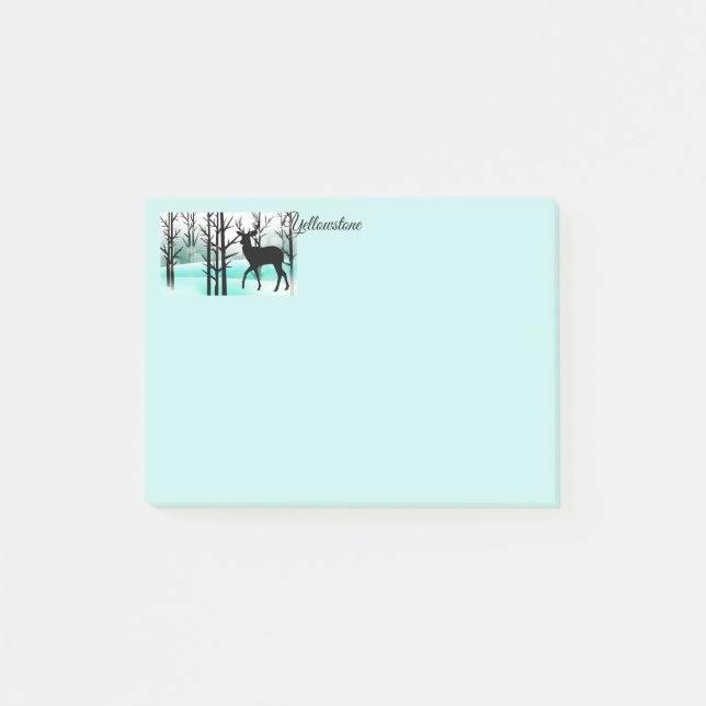 Bloco De Notas Blocos de Notas Adesivos Veado de Yellowstone (Frente)