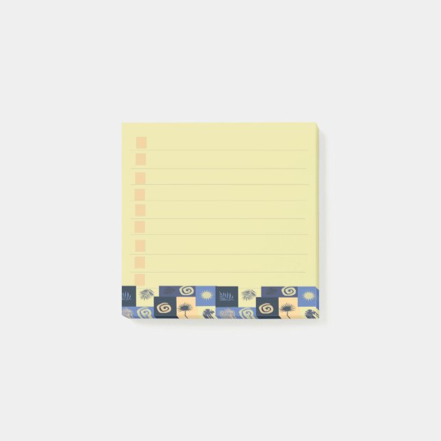 Bloco De Notas Blocos de Notas Adhesivas com Padrão Abstrato Azul (Frente)