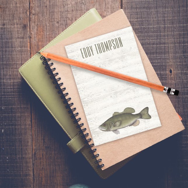 Bloco De Notas Blocos de Notas Adhesivas Personalizadas Rústicas  (Fishing Fish Custom Post It Notes.)