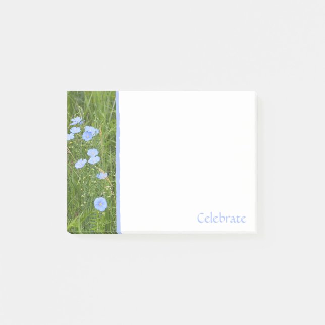 Bloco De Notas Blocos de Notas Adhesivos Blue Wildflowers (Frente)