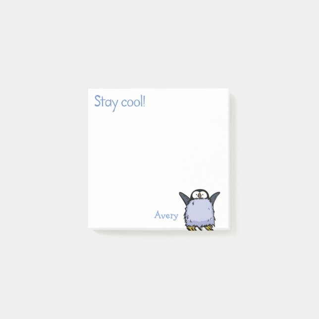 Bloco De Notas Blocos de Notas Adhesivos de Filhote de Pinguim Fe (Frente)