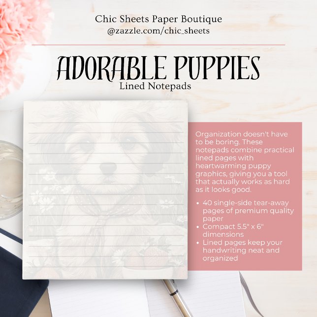Bloco De Notas Blocos de Notas Adoráveis de Cachorrinhos (Criador carregado)