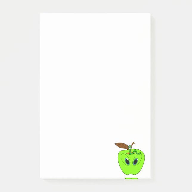 Bloco De Notas Blocos de Notas Apple Worm Professor (Frente)