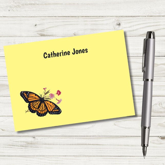 Bloco De Notas Blocos de Notas Autoadesivos Personalizados para C (Our beautiful historic Monarch Butterfly can make it a pleasure to jot down notes!)