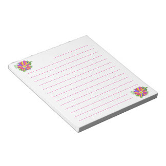 Bloco De Notas Blocos de Notas Coloridos com Flores Rosas