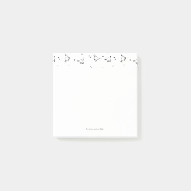 Bloco De Notas Blocos de Notas com Desenho de Gato em Linha (Frente)