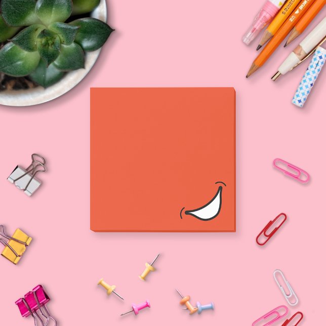 Bloco De Notas Blocos de Notas com Grande Sorriso (Big Smile Post It Notes Orange)