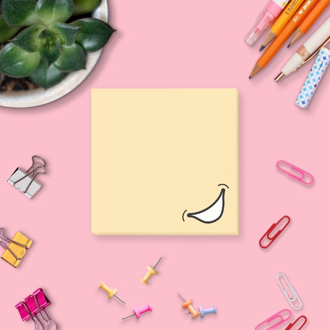 Bloco De Notas Blocos de Notas com Grande Sorriso (Big Smile Post It Notes Cream)