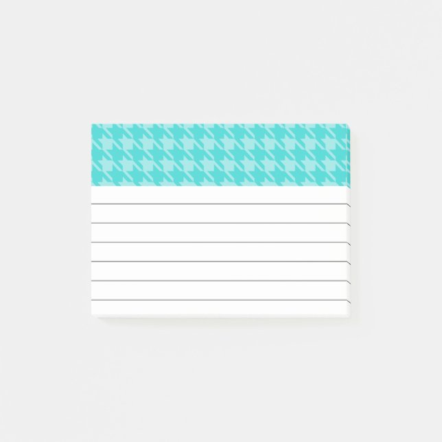 Bloco De Notas Blocos de Notas com Xadrez Turquesa (Frente)