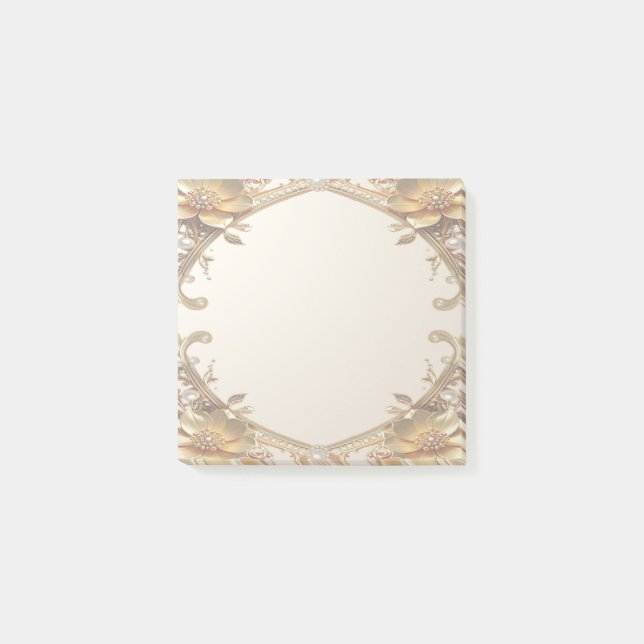 Bloco De Notas Blocos de Notas Elegantes com Moldura de Ouro (Frente)