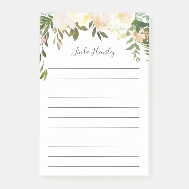 Bloco De Notas Blocos de Notas Florais com Vegetação Rústica (Frente)