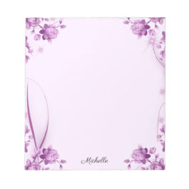 Bloco De Notas Blocos de Notas Flores Lavanda Bonitas SEU TEXTO