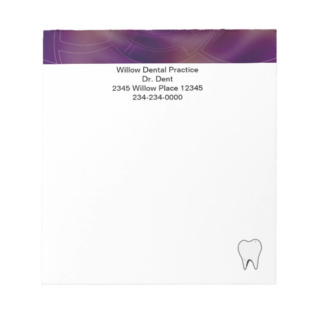 Bloco De Notas Blocos de Notas Fractal Roxo Escuro de Dentistas (Frente)
