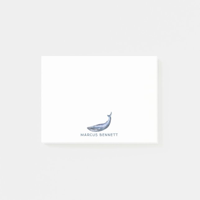 Bloco De Notas Blocos de Notas Personalizados Baleia Azul (Frente)