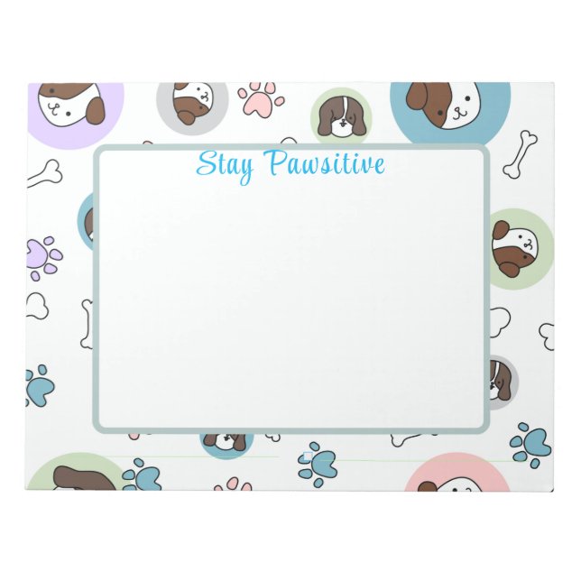 Bloco De Notas Blocos de Notas Personalizados Pawsitive Cachorro (Frente)