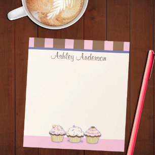 Bloco De Notas Blocos de Notas Pessoais Cupcakes e Listras