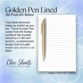 Bloco De Notas Blocos de Notas Post-it® 3M com Linhas Caneta Dour
