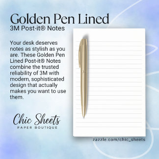 Bloco De Notas Blocos de Notas Post-it® 3M com Linhas Caneta Dour