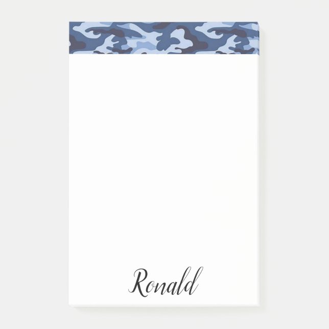 Bloco De Notas Blocos de Notas Post-it Azul Exército (Frente)