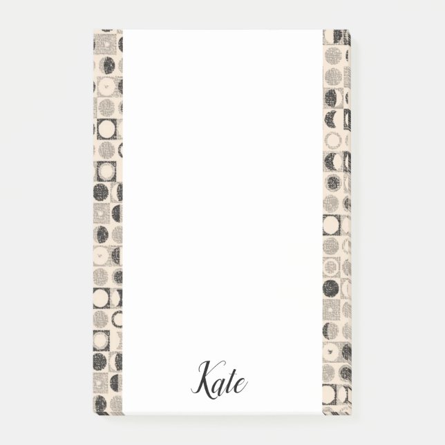 Bloco De Notas Blocos de Notas Post-it Bege Marrom Círculos (Frente)