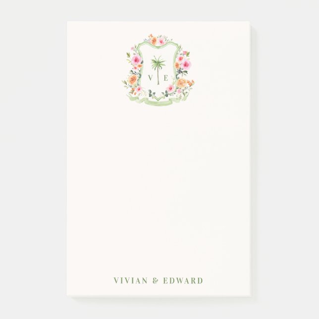 Bloco De Notas Blocos de Notas Post-it com Crista de Casamento Fl (Frente)