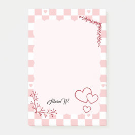 Bloco De Notas Blocos de Notas Post-it com Fundo de Xadrez Rosa
