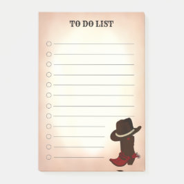 Bloco De Notas Blocos de Notas Post-it Country Brown Boots & Hat