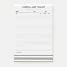 Bloco De Notas Blocos de Notas Post-it® de Lista de Materiais