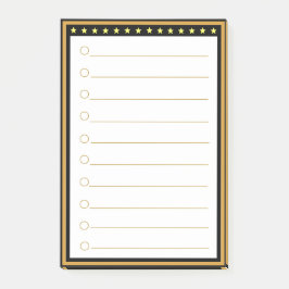 Bloco De Notas Blocos de Notas Post-it Enquadrados Dourado Preto
