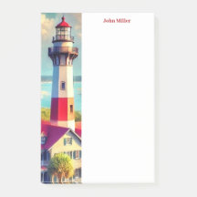 Blocos de Notas Post-it Farol em Aquarela