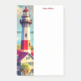 Bloco De Notas Blocos de Notas Post-it Farol em Aquarela