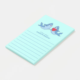 Bloco De Notas Blocos de Notas Post-it Fofos de Kawaii do Tubarão