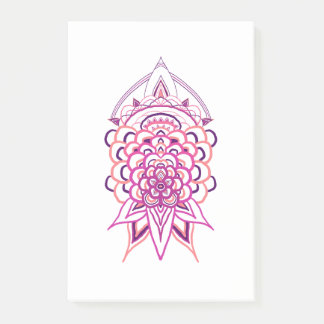Bloco De Notas Blocos de Notas Post-it Mandala Floral Rosa | Boho