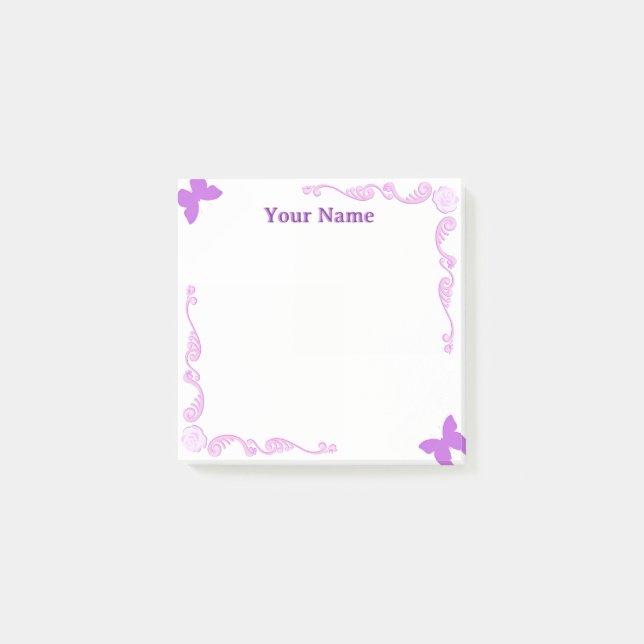 Bloco De Notas Blocos de Notas Post-it Personalizados com Borbole (Frente)